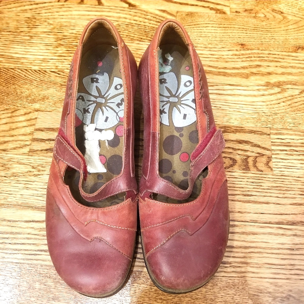 Romika Weathered Red Mary Jane Comfy Timeless Leather Luxury European Wow Sz 38